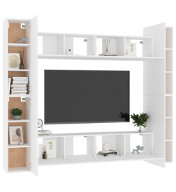 Ensemble de meubles TV 8 pcs Blanc Aggloméré