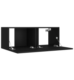 Ensemble de meubles TV 4 pcs Noir Bois d'ingénierie