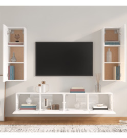 Ensemble de meubles TV 4 pcs Blanc brillant Bois d'ingénierie