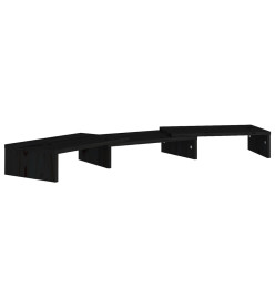 Support de moniteur Noir 80x24x10,5 cm Bois de pin solide