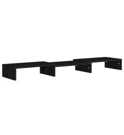 Support de moniteur Noir 80x24x10,5 cm Bois de pin solide