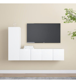 Ensemble de meuble TV 3 pcs Blanc Aggloméré