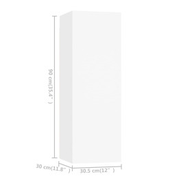 Ensemble de meuble TV 4 pcs Blanc Aggloméré