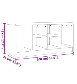 Banc à chaussures ALTA 100x35x45 cm bois massif de pin