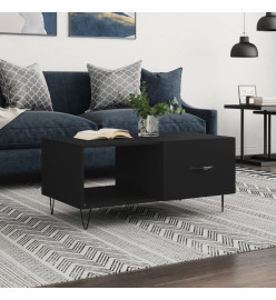 Table basse noir 90x50x40 cm bois d'ingénierie