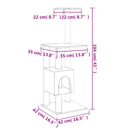 Arbre à chat avec griffoirs en sisal Crème 104 cm