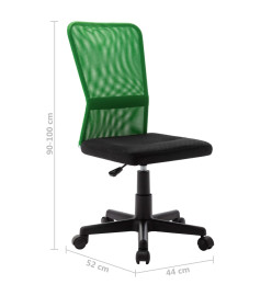 Chaise de bureau Noir et vert 44x52x100 cm Tissu en maille