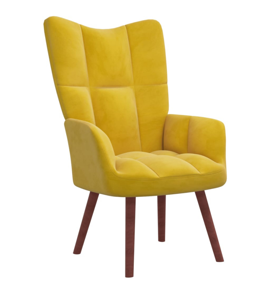 Chaise de relaxation Jaune moutarde Velours