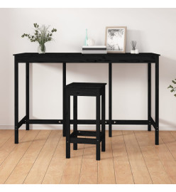 Table de bar Noir 180x80x110 cm Bois massif de pin
