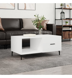 Table basse Blanc brillant 90x50x40 cm Bois d'ingénierie