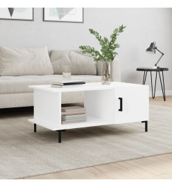 Table basse blanc 90x50x40 cm bois d'ingénierie