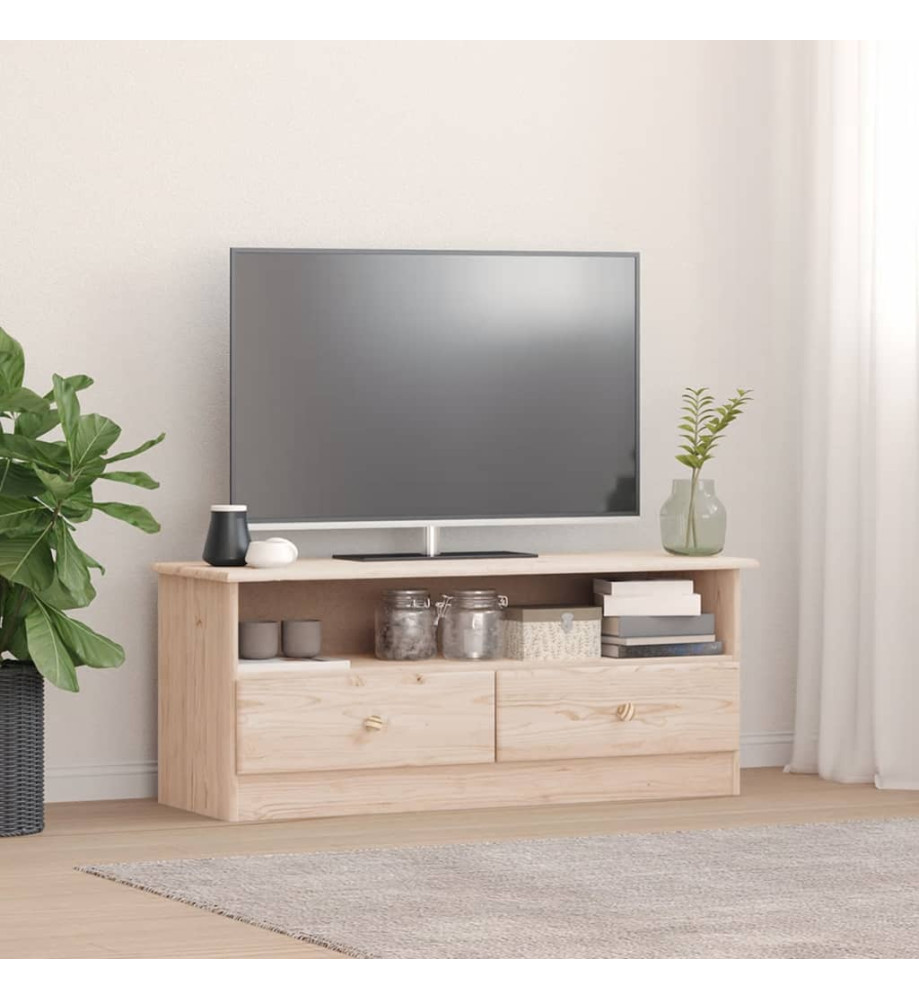 Meuble TV avec tiroirs ALTA 100x35x41 cm bois massif de pin