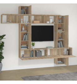 Ensemble de meubles TV 9 pcs Chêne sonoma Bois d'ingénierie