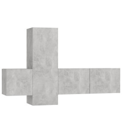 Ensemble de meubles TV 3 pcs Gris béton Aggloméré