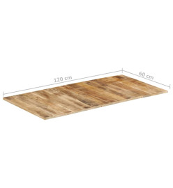 Dessus de table bois de manguier solide 15-16 mm 120x60 cm