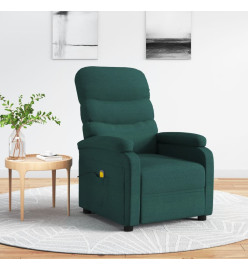 Fauteuil de massage Vert foncé Tissu