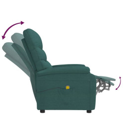 Fauteuil de massage Vert foncé Tissu