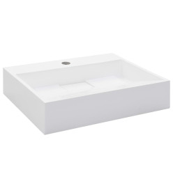 Lavabo 50x38x13 cm Fonte minérale/marbre Blanc