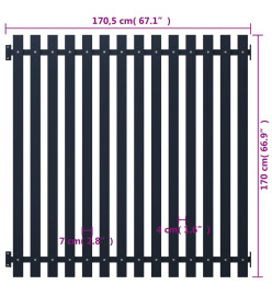 Panneau clôture Anthracite 170,5x170 cm Acier enduit de poudre