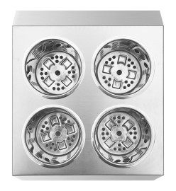 Porte-couverts 4 grilles Carré Acier inoxydable