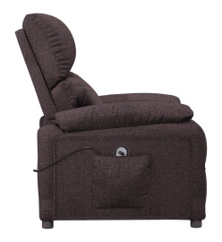 Fauteuil inclinable électrique Marron foncé Tissu