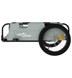 Remorque de vélo cargo gris tissu oxford et fer