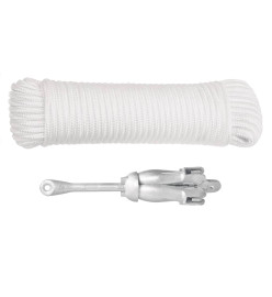 Ancre pliable avec corde argenté 1,5 kg fer malléable