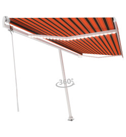 Auvent automatique capteur de vent LED 500x350 cm Orange marron