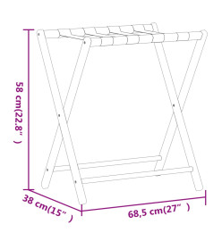 Porte-bagages 68,5x38x58 cm bambou