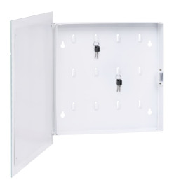 Boîte à clés avec panneau magnétique Blanc 35x35x5,5 cm