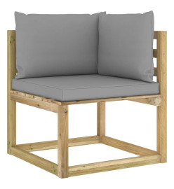 Salon de jardin 7 pcs avec coussins bois de pin imprégné