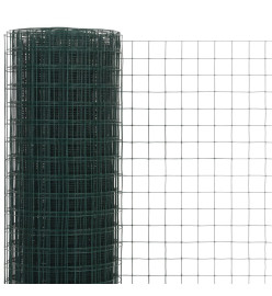 Grillage Acier avec revêtement en PVC 10x0,5 m Vert