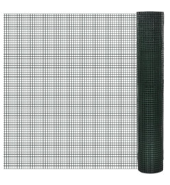 Grillage Acier galvanisé et revêtement en PVC 25 x 1 m Vert