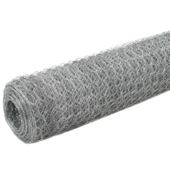 Grillage pour volière Acier galvanisé 25x1,5 m Argenté