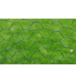 Grillage Acier galvanisé et revêtement en PVC 25 x 1 m Vert