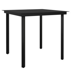 Mobilier à dîner de jardin 5 pcs Noir Rotin PVC