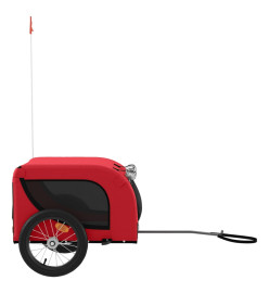 Remorque de vélo pour chien rouge et noir tissu oxford et fer