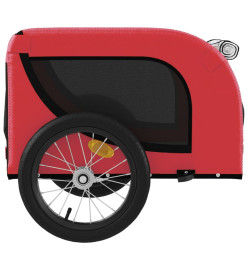 Remorque de vélo pour chien rouge et noir tissu oxford et fer