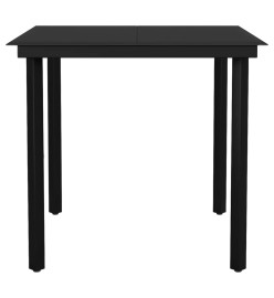 Mobilier à dîner de jardin 5 pcs Noir Rotin PVC