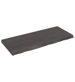 Étagère murale gris foncé 120x50x6 cm bois chêne massif traité