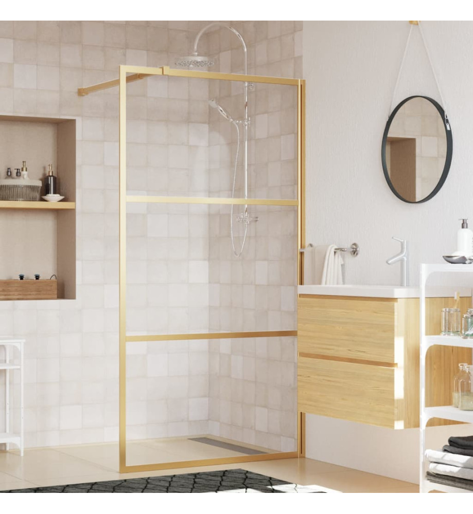 Paroi de douche avec verre ESG transparent doré 100x195 cm