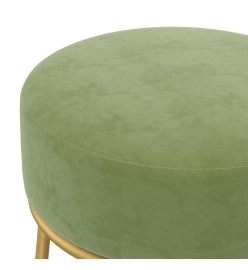 Tabouret rond Vert moutarde Velours