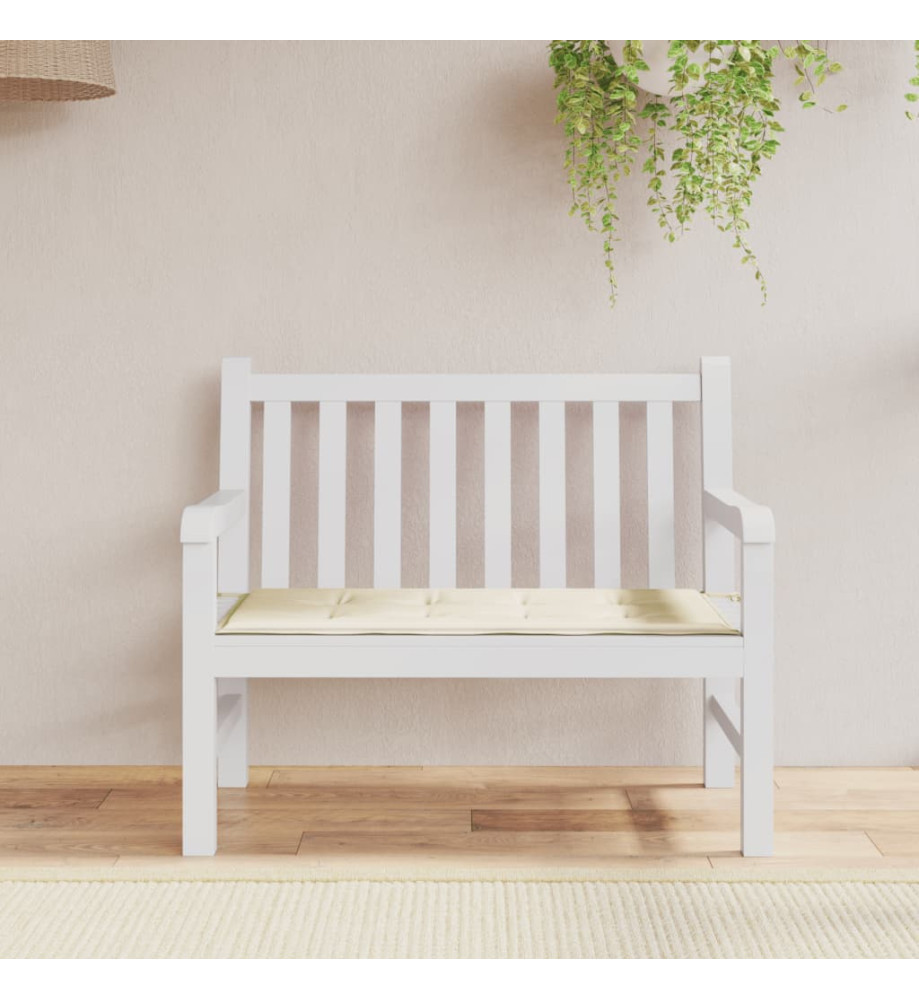 Coussin de banc de jardin crème 120x50x3 cm tissu oxford