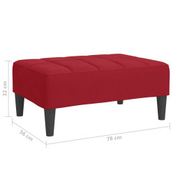 Repose-pied Rouge bordeaux 78x56x32 cm Velours