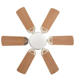 Ventilateur de plafond orné avec lumière 82 cm Marron clair