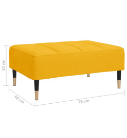 Repose-pied Jaune 78x56x32 cm Velours