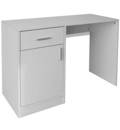 Bureau avec tiroir et placard 100x40x73 cm Blanc