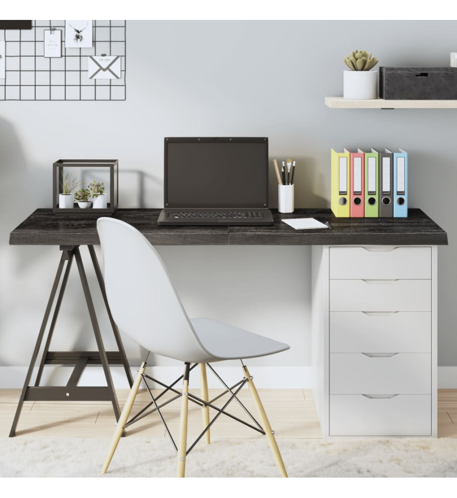 Dessus de bureau gris foncé 140x60x4 cm bois chêne traité