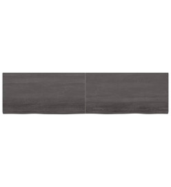 Étagère murale gris foncé 200x50x4 cm bois chêne massif traité