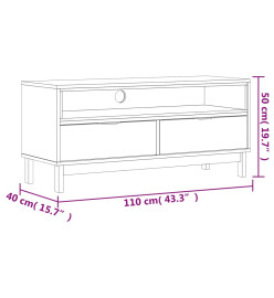 Meuble TV FLAM 110x40x50 cm bois massif de pin